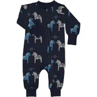 Geggamoja Bamboo Two Way Zip Pyjamas - Navy - 62/68