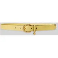 Ralph Lauren Charm Crosshatch Leather Belt - Yellow - S
