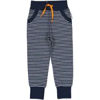 Geggamoja Long Pants Navy Beige Stripe - Navy - 122/128