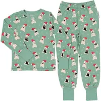 Geggamoja Bamboo Two Piece Pyjamas - Green - 86/92