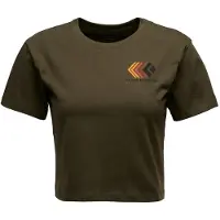 Black Diamond W Faded Crop Ss Tee Dark Moss - S