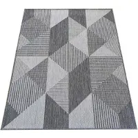 Hobby Hall Kaksipuolinen matto ZARA 16 Grey 120X170 cm, sopii käytettäväksi terassilla tai parvekkeella
