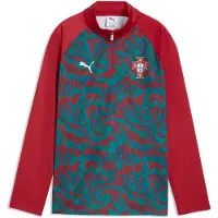 Puma Portugali Harjoituspaita Pre Match 1/4 vetoketju World Cup 2026 - Rot/Vihreä laguuni Lapset - , koko 164 cm