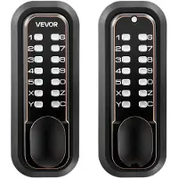 Vevor mekaaninen avaimeton ovenlukko, 2.0 koodipäivitys, 4-7 numeron koodi, kaksipuolinen painikkeen yhdistelmä mekaaninen näppäimistöovennuppi, automaattinen lukitus, sisä- tai ulkokäyttöön, öljytty