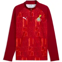 Puma Ghana Harjoituspaita Pre Match 1/4 Vetoketju World Cup 2026 - Tumma Karmiininpunainen/punainen - , koko X-Large