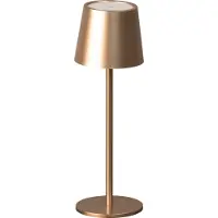 FH Lighting LED-akku-pöytälamppu Roxi, kahvinvärinen, metalli, IP54, himmennin himmennettävä, Ruskea/ruoste, Olohuone/ruokailutila, Metalli, Moderni