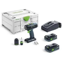 Festool Pora/ruuvinväännin T 18+3 HPC 4,0 I-Plus; 18 V; 2x4,0 Ah akku