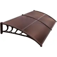 Springos Sisäänkäynnin katos - - 80x200cm - Alumiini - Polykarbonaatti - Ruskea