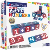 Magna-Tiles microMAGS opettele numeroita magneettirakennussarja, 56 osaa