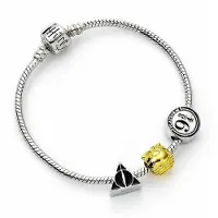 Harry Potter Carat Shop - Silver colour Bracelet with Three Bead Charms Silver (HP000372 )