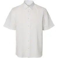 Selected Slmregclaus Clay Linenblend Ss Sht Noos - White - M