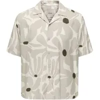Only & Sons Onsdash Life Reg Aop Ss 001 Resort Shirt - Beige - M