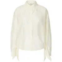 Selected Slfiris Relaxed Ls Tie Detail Shirt B - Cream - 42
