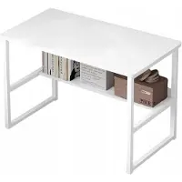 Muvu Loft tietokonepöytä valkoisella hyllyllä 100 cm