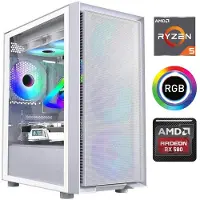 Mdata Gaming Tietokone Ryzen 5 5500 8GB 256GB SSD 1TB HDD RX 580 8GB NoOS