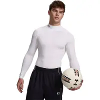 Under Armour HG Armour Comp Mock Pitkähihainen Valkoinen