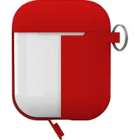 Puro Silicon case for airpods 2016/19 w/carabin, red