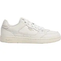 Pepe Jeans for man. PMS000040 Clay Club Leather Sneakers white (40), Flat, Laces, Casual