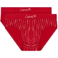 Emporio Armani for man. EM000251_AF19049 Set of 2 red San Valentine briefs (S), Homewear, Cotton
