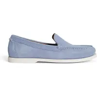 Ralph Lauren Ftw for man. 803P09766003 Merton Venetian blue suede loafers (41), Leather, Flat, None, Casual, Classic
