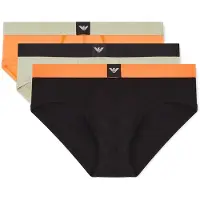 Emporio Armani for man. EM002154_AF20673 Set 3 Essential Logolabel briefs black, green, orange (XXL), Homewear, Cotton