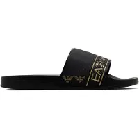 EA7 unisex. 7X000110_AF15128 Tape Slide black flip flops (37), Flat, None, Beachwear, PVC
