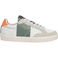 Pepe Jeans unisex for kids. PBS300004 Lane Cross Shoes white, green (32), Flat, Laces, Casual, children's fashion