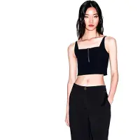 Armani Exchange for woman. XW002057AF21295UC001 Top with black zip (XL), Casual, Polyamide, Sleeveless / Straps