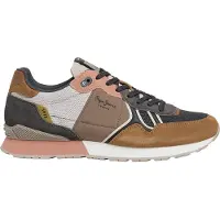 Pepe Jeans for man. PMS400027 Brit Land brown slippers (40), Flat, Laces, Casual