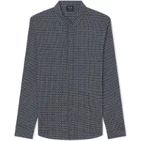 Armani Exchange for man. XM000625AF13184FB433 Shirt Monogram navy (M), Black, Casual, Cotton, Long sleeve