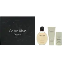Calvin Klein Obsession For Men lahjasetti Eau De Toilette 125ml + Aftershave Balm 75ml + Deodorant Stick 75g