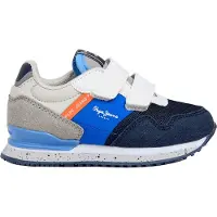 Pepe Jeans unisex for kids. PBS400014 Trainers London South blue (27), Flat, Velcro, Casual, children's fashion