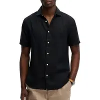 Superdry for man. M4011104A Navy Riviera Shirt (M), Casual, Linen, Short sleeve