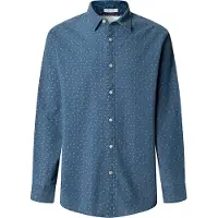 Pepe Jeans for man. PM3091187 Penn blue shirt (L), Casual, Cotton, Long sleeve
