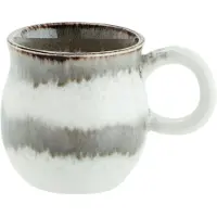 Madam Stoltz Muki Korvalla Ø8 Cm / Valkoinen - Kahvikupit Kivitavara Harmaa - YT22C435-S2-A