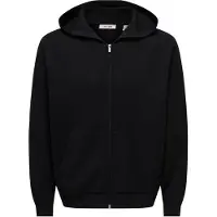 Only & Sons Onssade Ovz Ls Zip Cardigan Knit - Black - S
