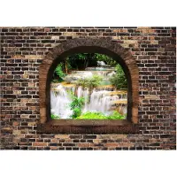 Kärkkäinen Artgeist Stony Window: Waterfalls itseliimautuva fototapetti