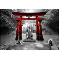 Kärkkäinen Artgeist Buddha Smile (Red) itseliimautuva fototapetti