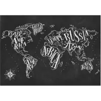 Kärkkäinen Artgeist Retro Continents (Black) fototapetti
