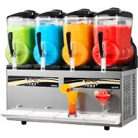 Vevor Slushie-kone, 12L/3.17Gal x 4 säiliötä kaupalliseen slushie-koneeseen, jäädytettyjen juomien koneeseen itsepuhdistuksella, Margarita-kone ravintoloille, baareille, juhliin slushien, margarita-ju