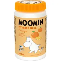 Kärkkäinen Moomin D-vitamiini 10µg appelsiini purutabletti 100tabl ravintolisä