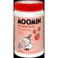 Kärkkäinen Moomin D-vitamiini 10µg mansikka purutabletti 100tabl ravintolisä