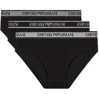 Emporio Armani for man. EM000258_AF20669 Set 3 Black Design Briefs (L), Homewear, Cotton