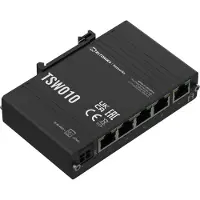 Teltonika TSW010 DIN Rain Switch 5 x Fast Ethernet (10/100) Power over Ethernet -tuki Musta (TSW010000000)