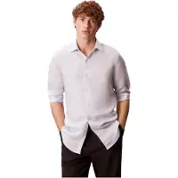 Calvin Klein Slim Ref Linen Bld Stp - Purple - 39