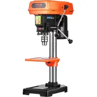 Vevor 203,2 mm pöytäporakone, 500 W:n induktiomoottori, pöytäporakone, jossa säädettävä nopeus 500 / 890 / 1400 / 1900 / 2500 rpm, 0-45° kallistuva työpöytä, LED-työvalo, puulle ja metallille