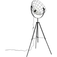 QAZQA Teollinen kolmijalka-lattiavalaisin musta 50 cm säädettävä - Hanze