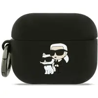 Karl Lagerfeld AirPods Pro 3 Karl & Choupette 3D-silikonikotelo - musta