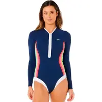 Rip Curl Surf Stripe Upf Naisten Pitkähihainen Shorty-märkäpuku Etuvetoketjulla