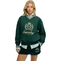 Superdry for woman. W2012589A Country Club sweatshirt green (XL), Casual, Cotton